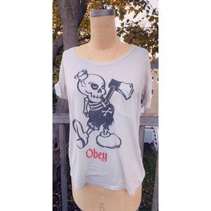 OBEY WORLDWIDE FAUX MICKEY TSHIRT